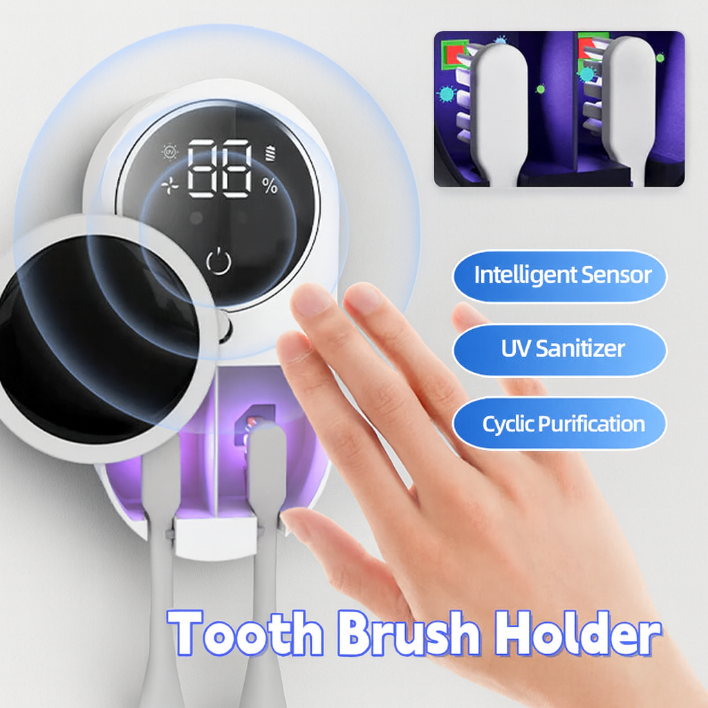 Tooth Brush Sanitizer Purple UV Toothbrush Sanitizing Disinfectant Holder