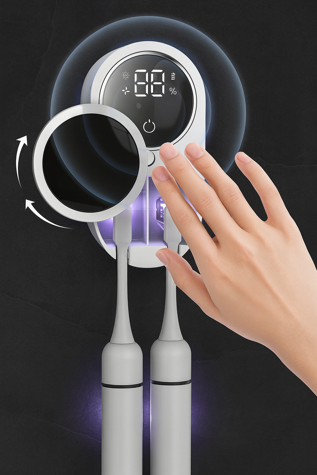 Tooth Brush Sanitizer Purple UV Toothbrush Sanitizing Disinfectant Holder